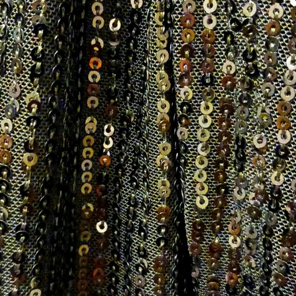 TICKLED TEAL Sequins Wrap Dress Sz S BLACK V-neck V Front Shiny Cocktail Party - Picture 7 of 16